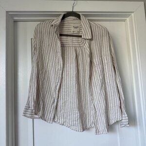 Abercrombie Oversized Linen-Blend Shirt
